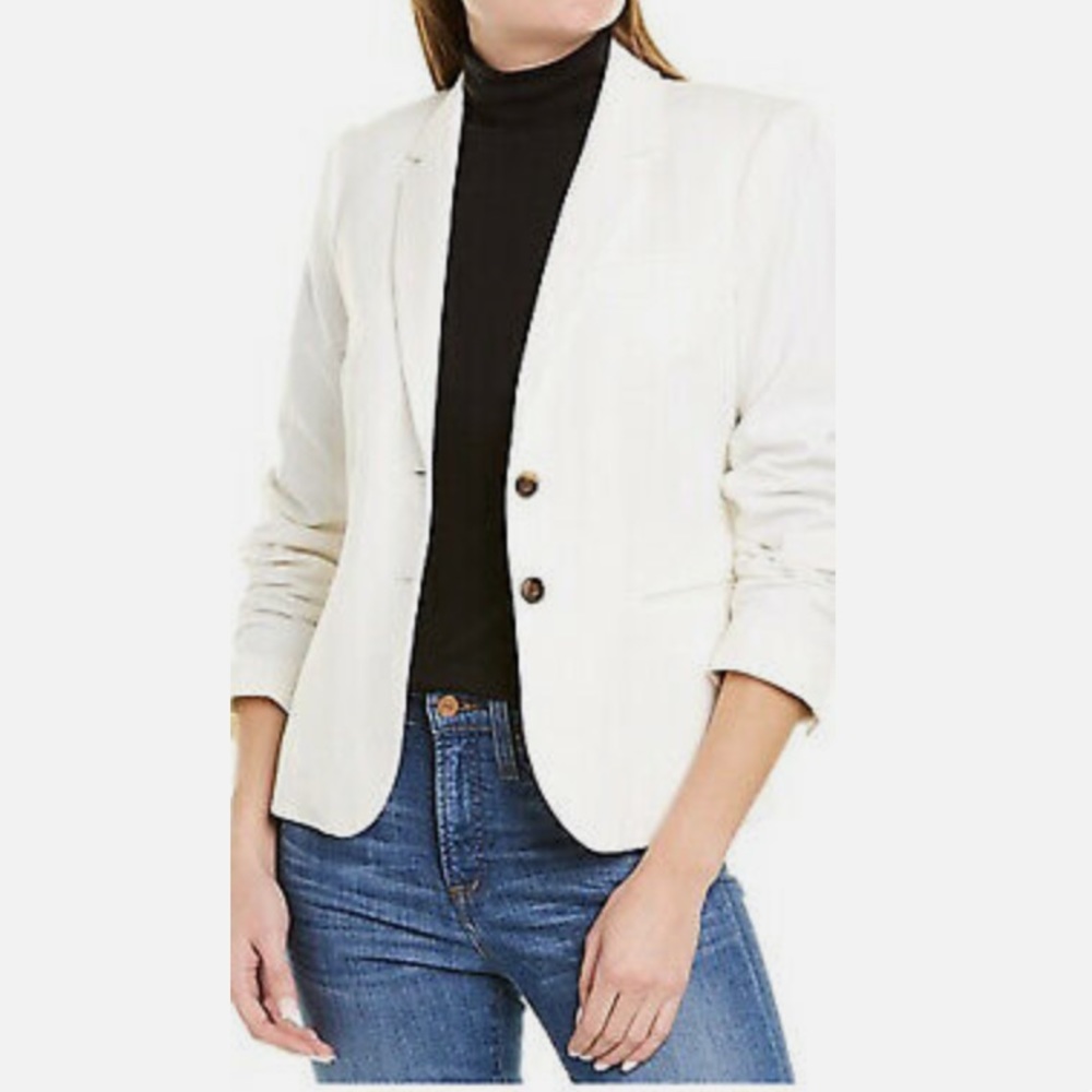 J Crew White Linen Blazer